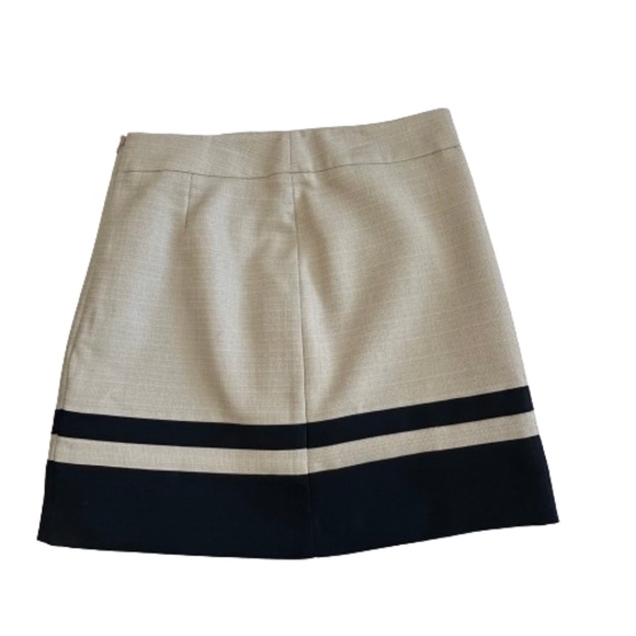 Ann Taylor LOFT Women 6 Beige/Black Color Block A-line Lined Mini Straight Skirt - Picture 10 of 12